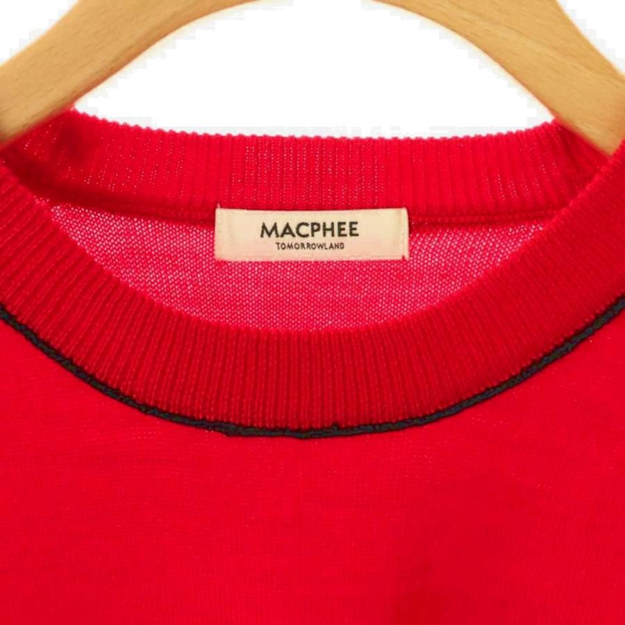 マカフィー トゥモローランド 25AW プレーンウール ニット 長袖 S 赤 マカフィー MACPHEE トゥモローランド 25AW プレーン ウール クルー