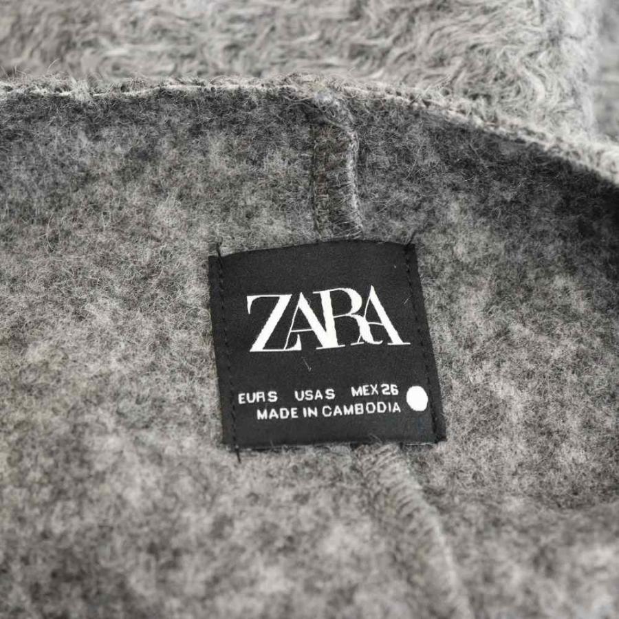 ZARA（ザラ） ロングベスト ジレ ベルト付き EUR S グレー /CX □OS 