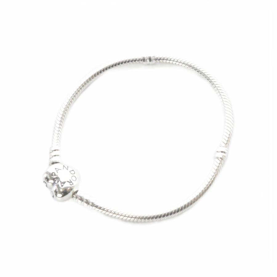 パンドラ PANDORA SV ハートクラスプ スネークチェーン ブレスレット 