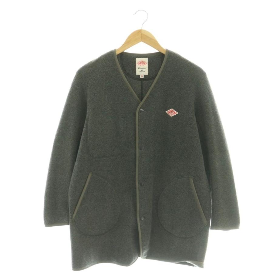 ダントン DANTON フリースジャケット ノーカラージャケット 34 グレー