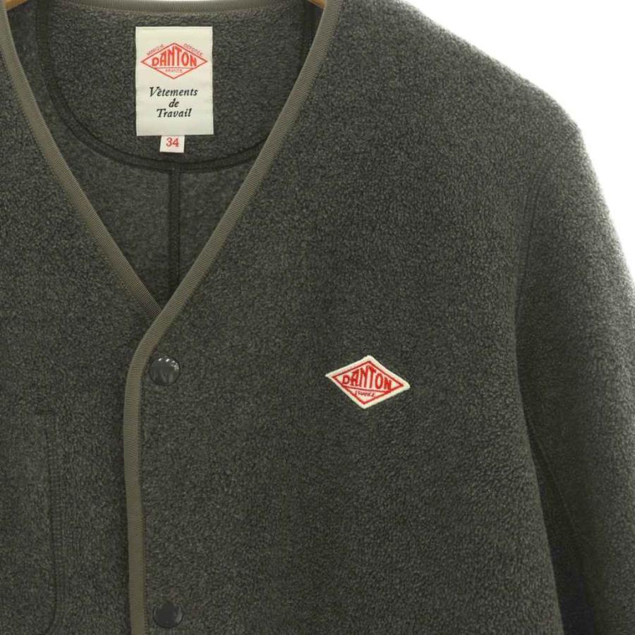 ダントン DANTON フリースジャケット ノーカラージャケット 34 グレー