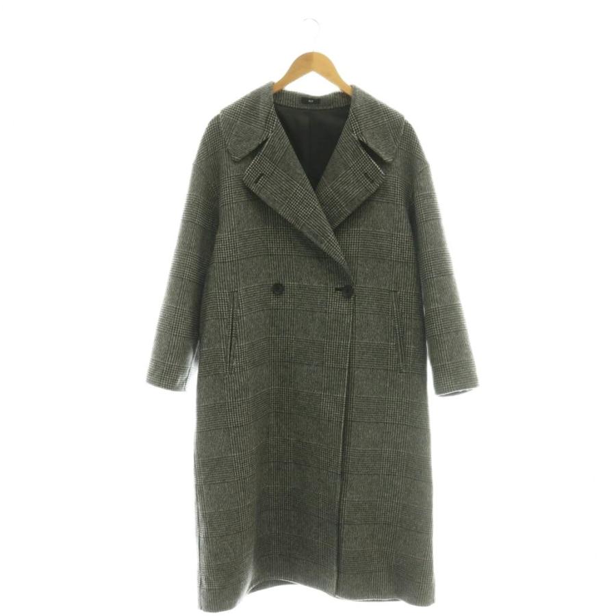 プラステ PLST 24AW グレンチェック ウールブレンドリバーロングコート 