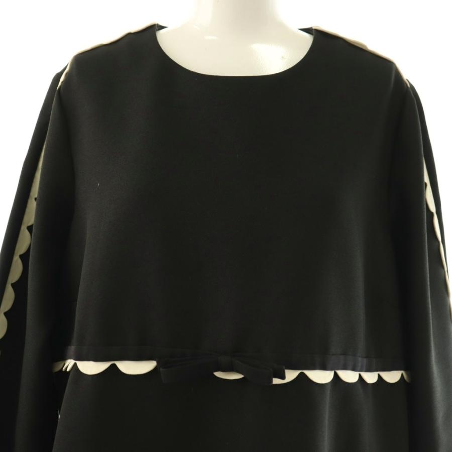 希少☆レッドヴァレンティノ スカラップ ワンピース ブラック レッド ヴァレンティノ RED VALENTINO スカラップデザイン ワンピース