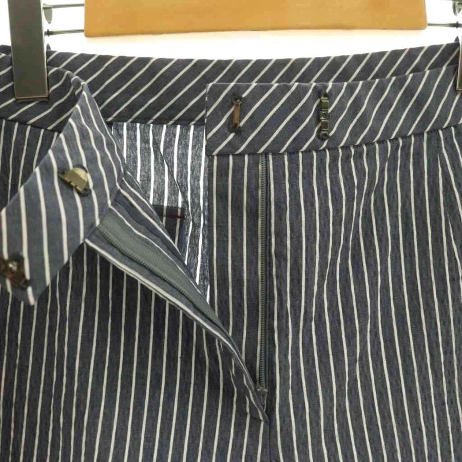 レリアン ストライプシャツ ショートパンツ セットアップ ノーカラー レリアン Leilian ストライプシャツ ショートパンツ セットアップ ノー