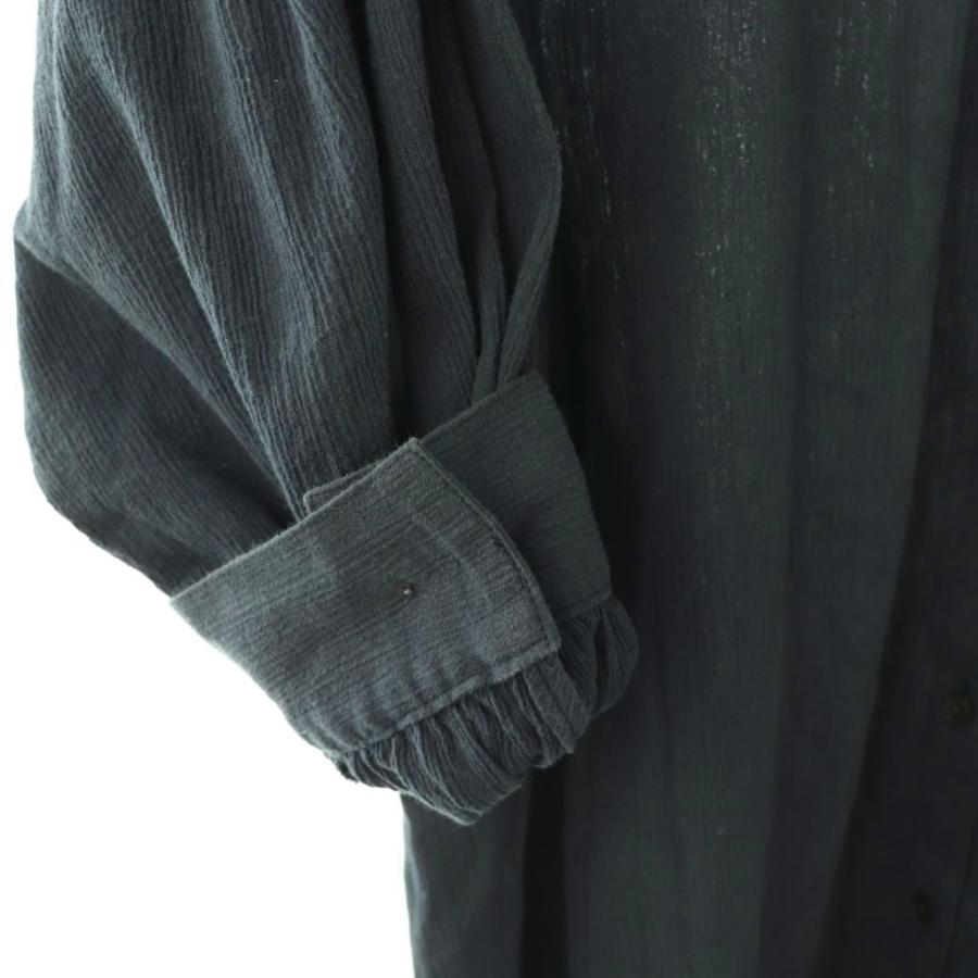 レリアン Leilian シャツワンピース 長袖 ロング 13+ ネイビー /DO