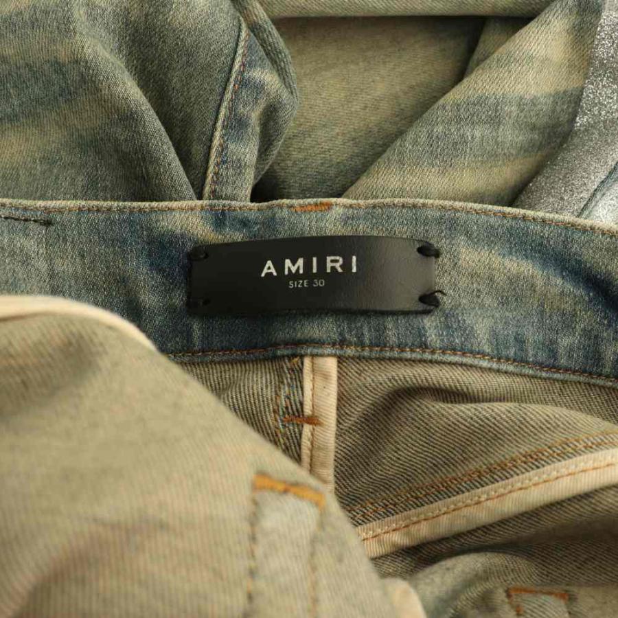 アミリ AMIRI サイドライン ダメージ加工スキニーデニムパンツ 