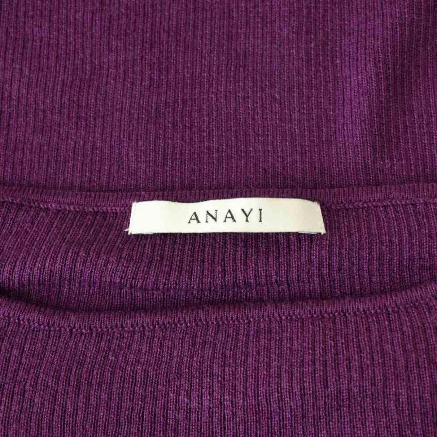 アナイ ANAYI ウールシルクリブパフスリーブ プルオーバー ニット 