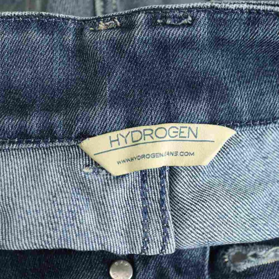 ハイドロゲン HYDROGEN ダメージ加工スカル刺繍デニムパンツ ジーンズ 