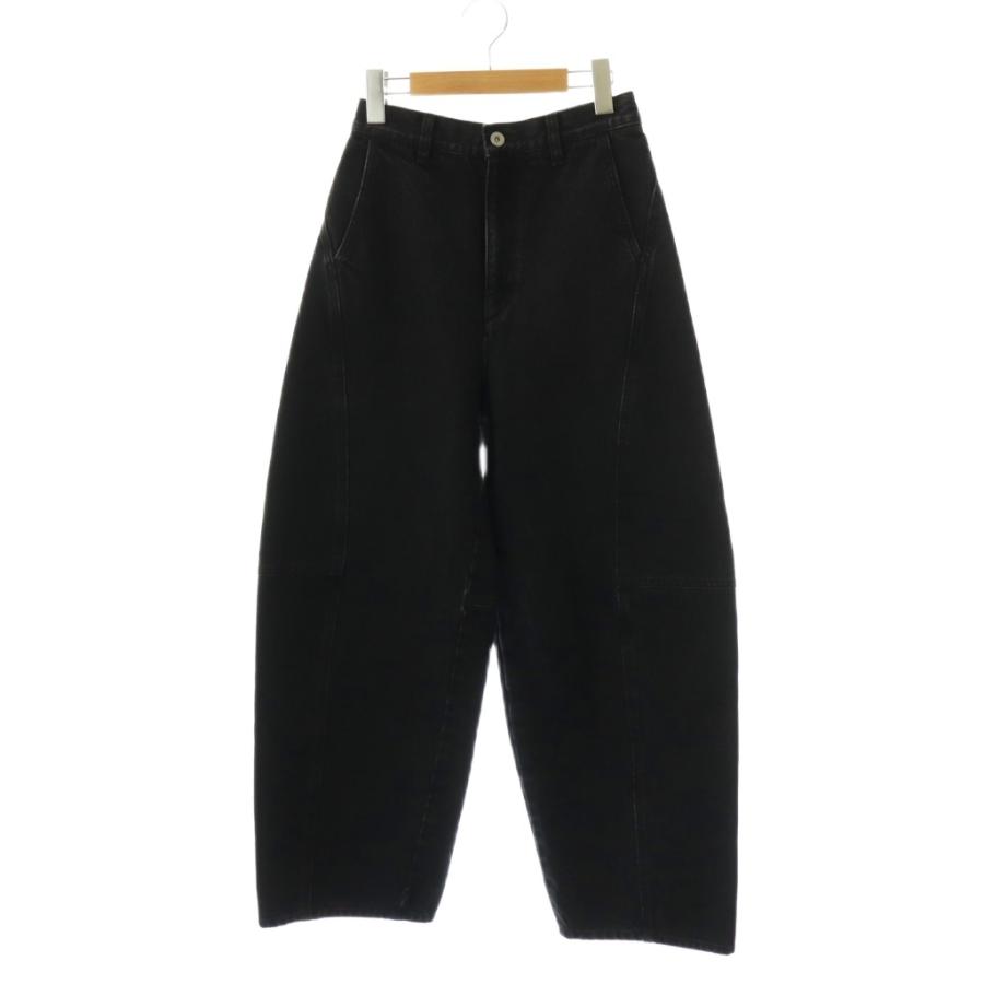 H BEAUTY&YOUTH｜ハイウエスト ツイル バレルパンツ 黒 S H BEAUTY&YOUTH UNITED ARROWS エイチ ビューティーアンドユース H