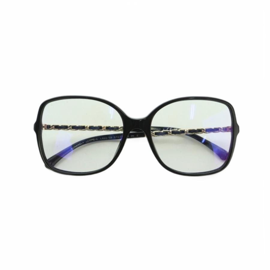 シャネル CHANEL メガネフレーム ココマーク 紫系 3013 c510 CHANEL（シャネル） 眼鏡 セルフレーム スクエア チェーン付き 57□17