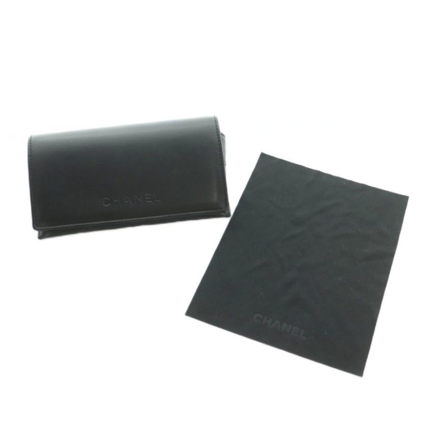 シャネル CHANEL 眼鏡 セルフレーム スクエア チェーン付き 57□17-135 黒 ゴールドカラー 5210-S-A /MI ■OS ■OH レディースの画像