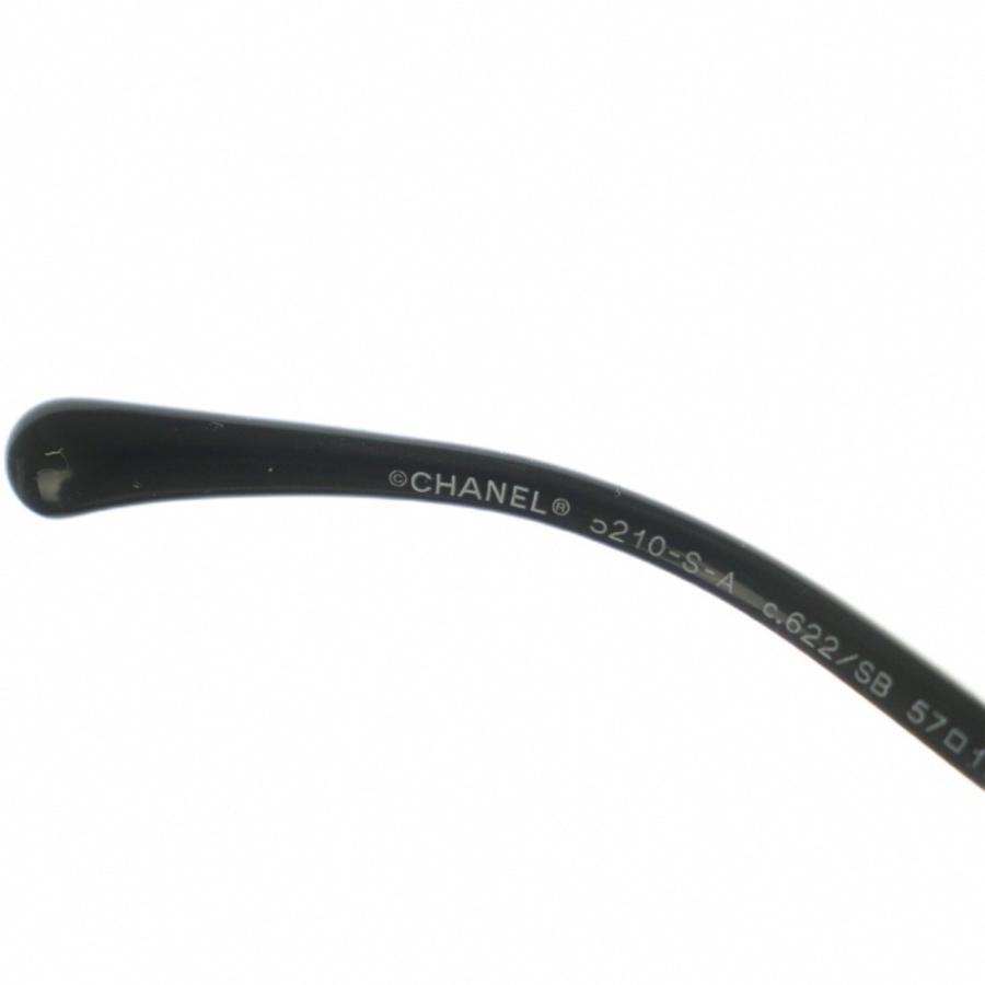 シャネル CHANEL 眼鏡 セルフレーム スクエア チェーン付き 57□17-135 黒 ゴールドカラー 5210-S-A /MI ■OS ■OH レディースの画像