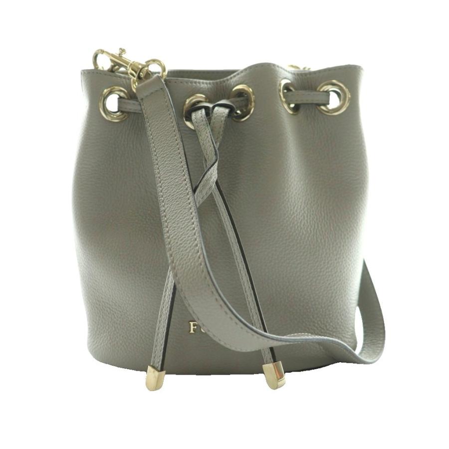 FURLA（フルラ） 巾着型ショルダーバッグ レザー グレー /SS □OS 