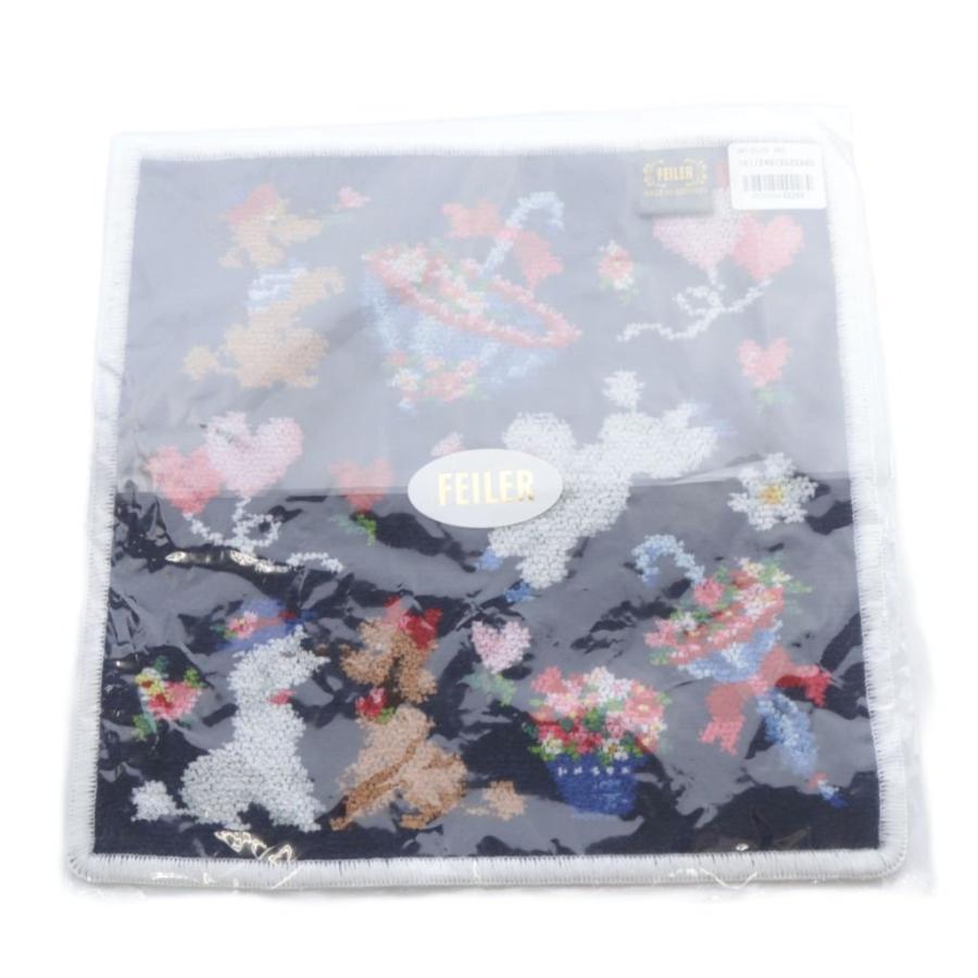 未使用品 フェイラー FEILER モンプティルル ハンカチ 紺 ネイビー /SR