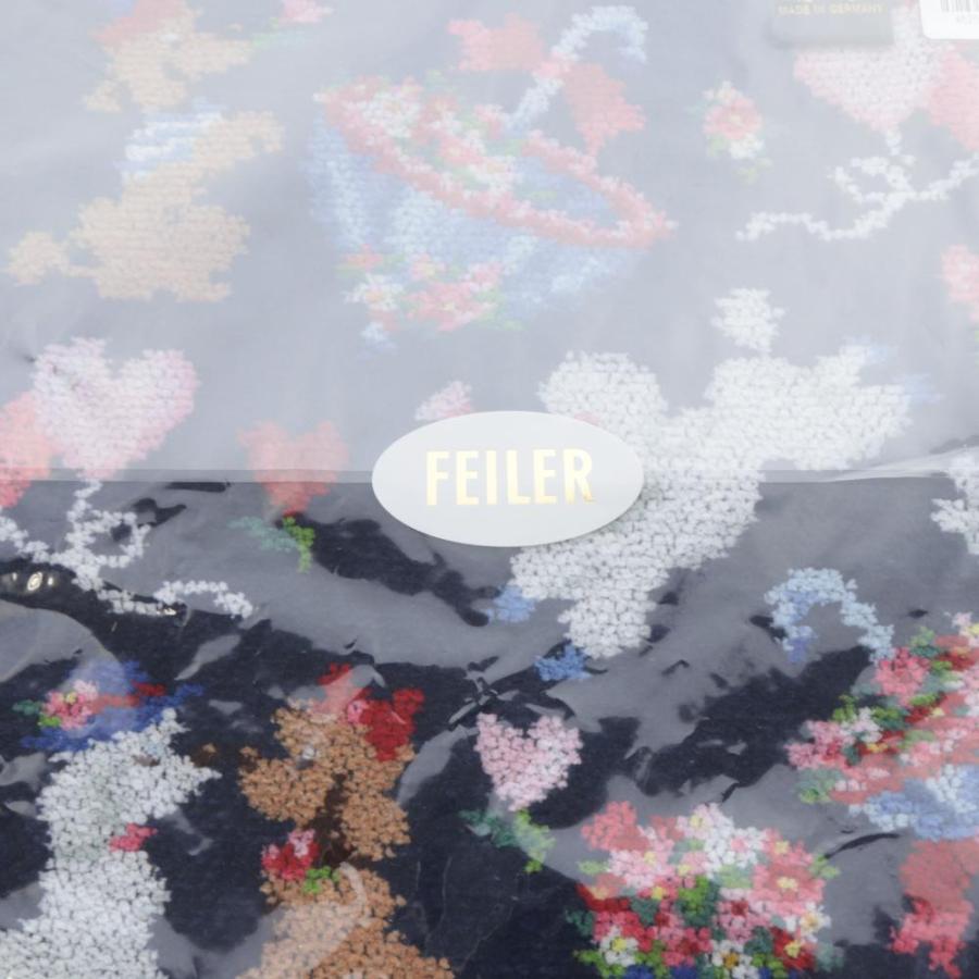 未使用品 フェイラー FEILER モンプティルル ハンカチ 紺 ネイビー /SR