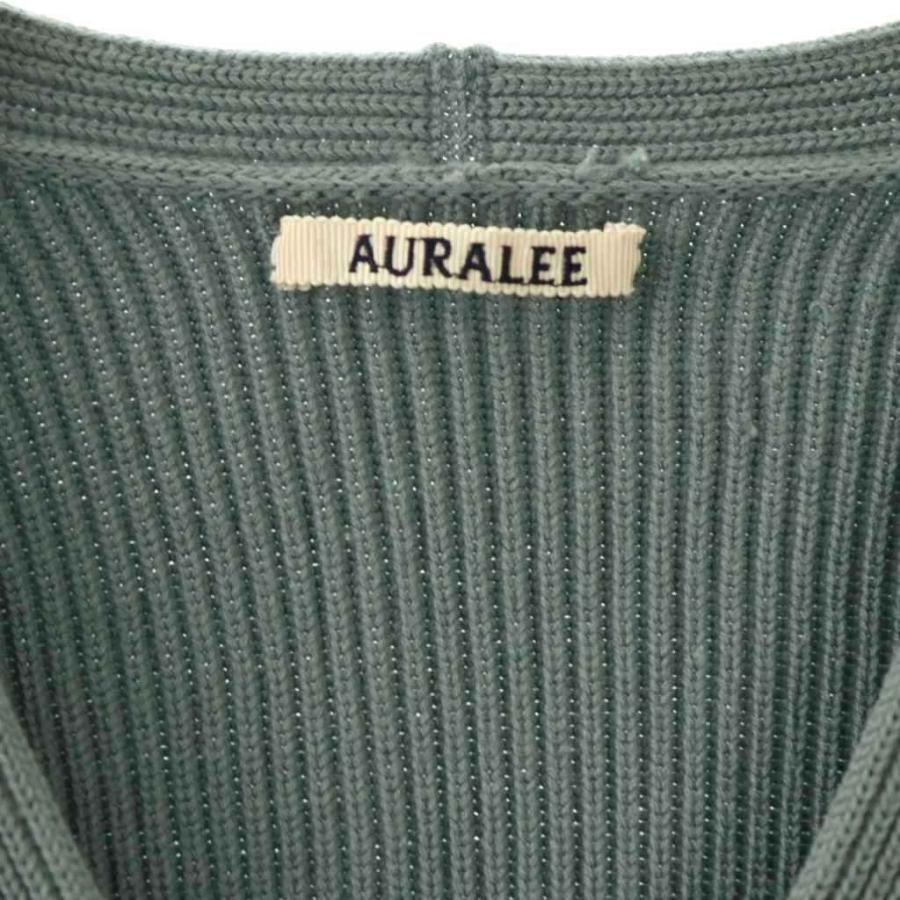 オーラリー AURALEE SUPER FINEWOOL RIB KNIT V NECK P/O ニット