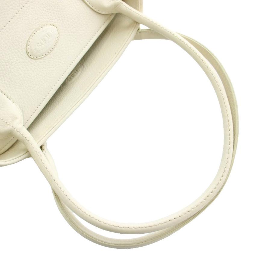 トッズ TOD'S ジレリ Girelli トートバッグ レザー シボ革 本革 白