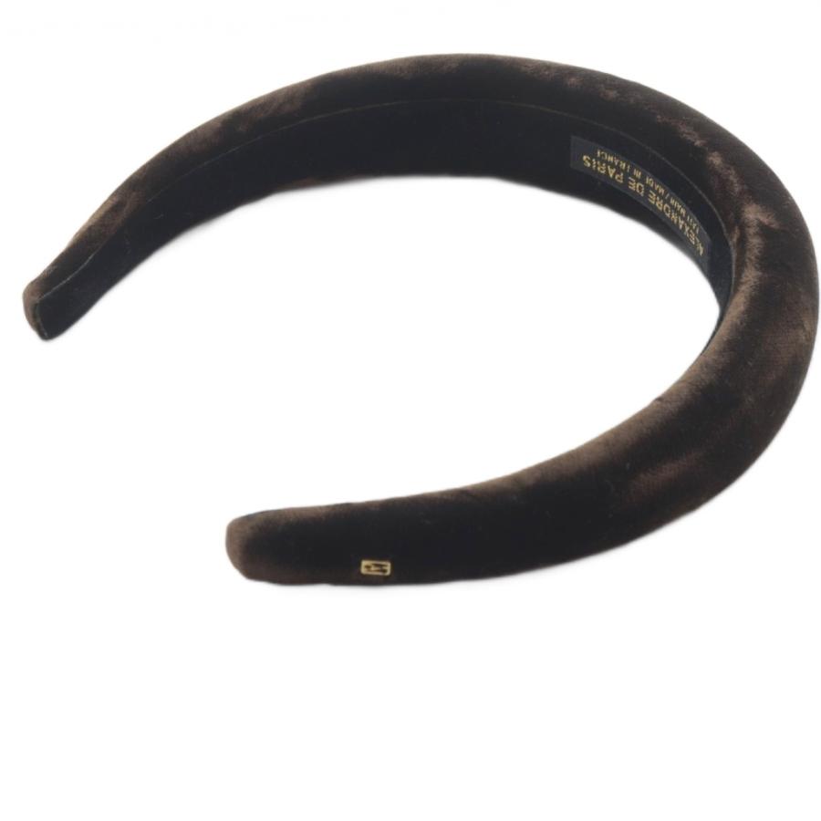 【極美品】ALEXANDRE DE PARIS カチューシャ ベロア 茶 アレクサンドルドゥパリ Alexandre De Paris HEADBAND ベロア