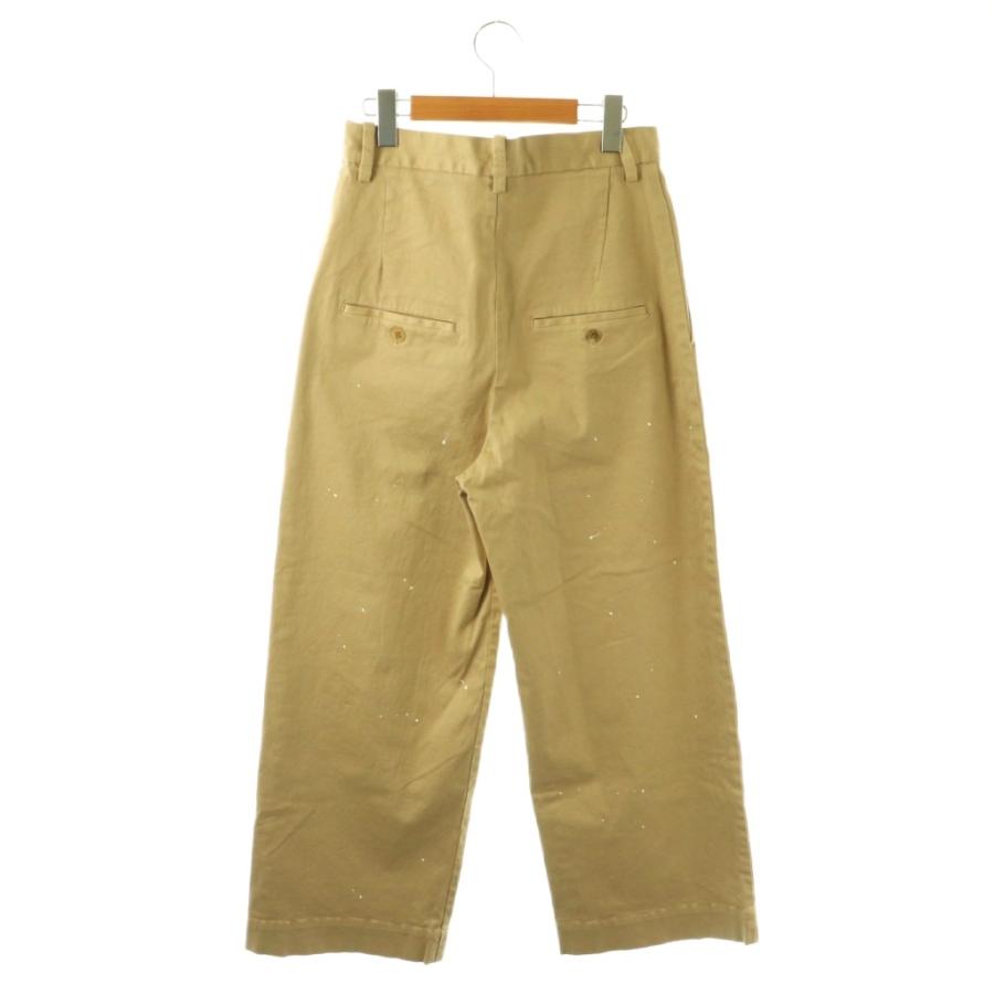 美品 BRILL ブリル 2025 ペイントチノパンツ 36 カーキ 未使用品 ブリル BRILL 25SS ペイントチノパンツ ワイド ボタンフライ
