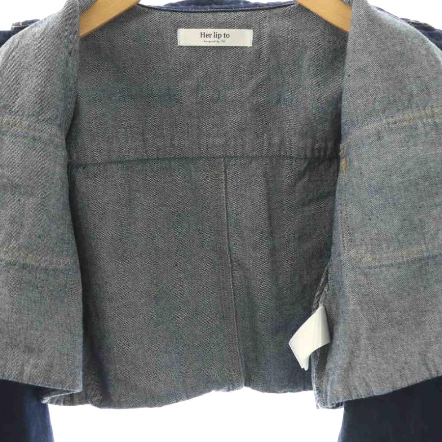 ハーリップトゥ Herlipto Milano Cropped Denim Jacket デニム