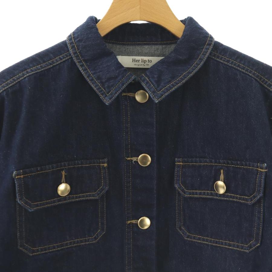 ハーリップトゥ Herlipto Milano Cropped Denim Jacket デニム