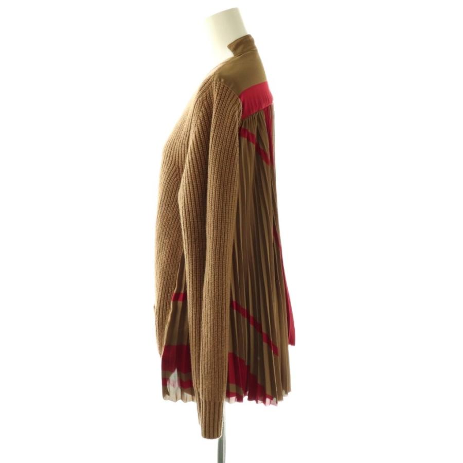 サカイ sacai 19-04698 プリーツドッキングニットカーディガン ニット 