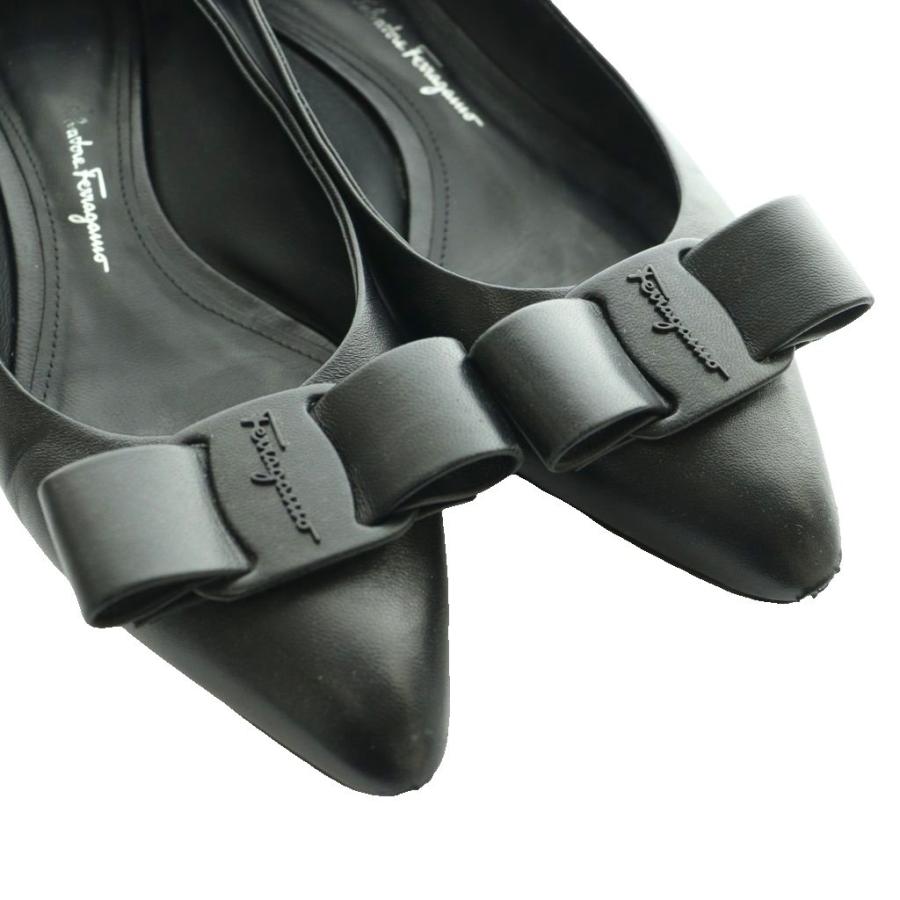 【極美品】フェラガモ　ヴィヴァ　VIVA ヴァラリボン　パンプス　ブラック FERRAGAMO（フェラガモ） サルヴァトーレフェラガモ ヴィヴァ VIVA