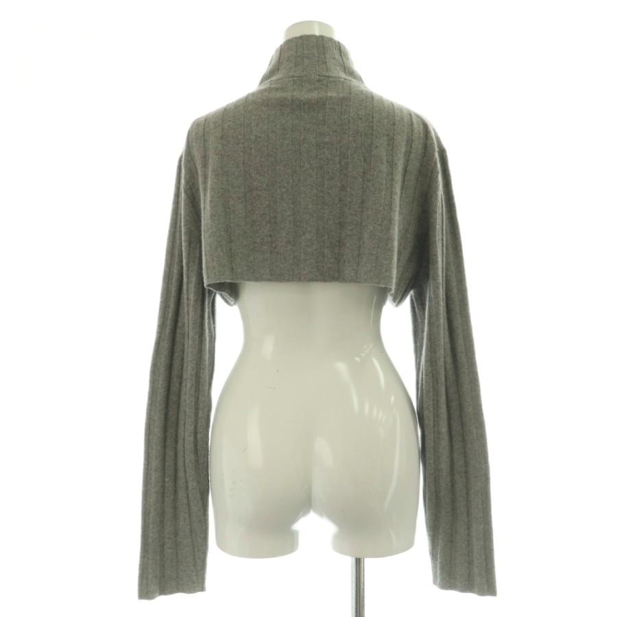 ミュウミュウ miumiu 25AW MMF01A クロップド ウールxカシミア カーディガン ニット 長袖 ジップアップ 36 グレー /NR ■OS ■SH レディーの画像