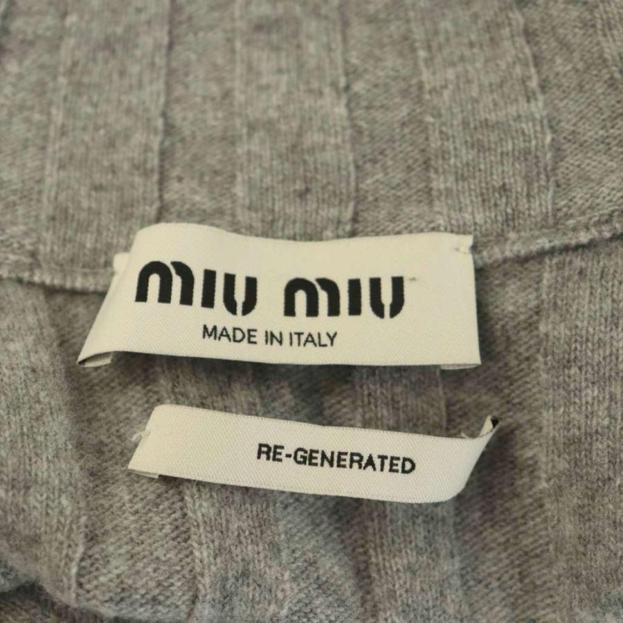 ミュウミュウ miumiu 25AW MMF01A クロップド ウールxカシミア カーディガン ニット 長袖 ジップアップ 36 グレー /NR ■OS ■SH レディーの画像