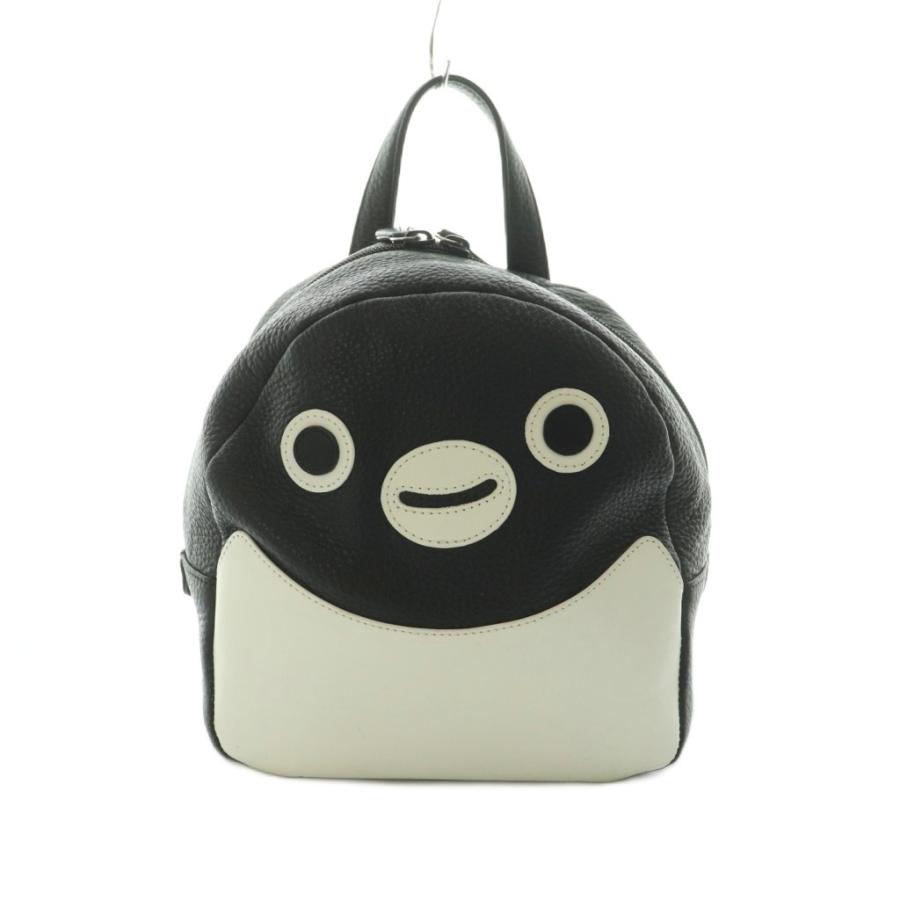 キタムラ 黒 レザーリュック ロゴ型押し【美品】 Kitamura（キタムラ） × suica リュックサック デイパック レザー 黒