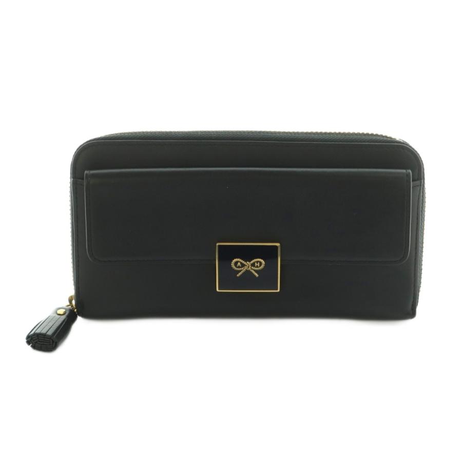 アニヤハインドマーチ ANYA HINDMARCH ENAMEL LOCK LARGE ZIP ROUND