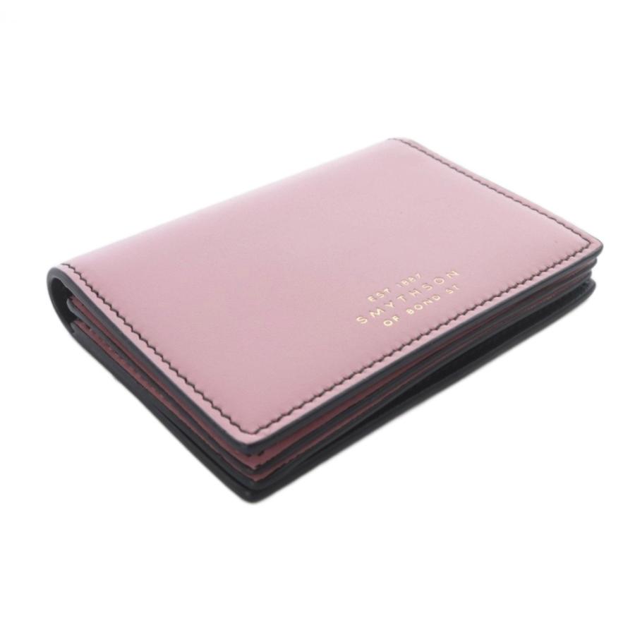 美品⭐︎スマイソンSMYTHONケース　ピンク スマイソン SMYTHSON カードケース レザー ロゴ ピンク /SR レディース
