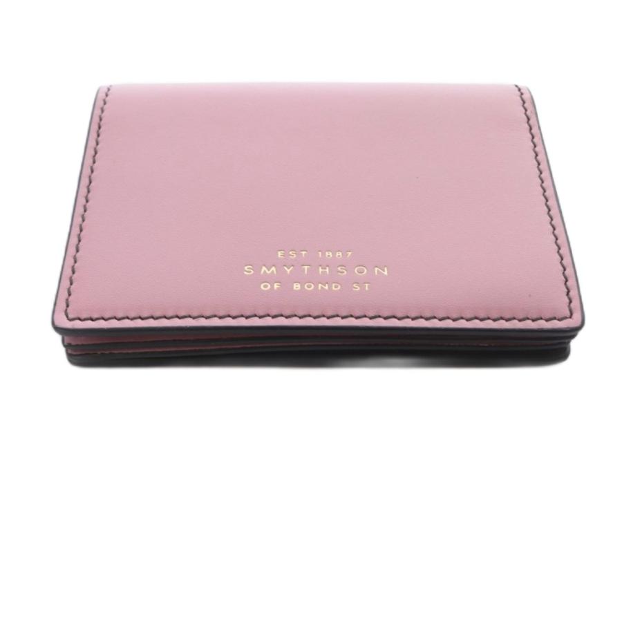 美品⭐︎スマイソンSMYTHONケース　ピンク スマイソン SMYTHSON カードケース レザー ロゴ ピンク /SR レディース