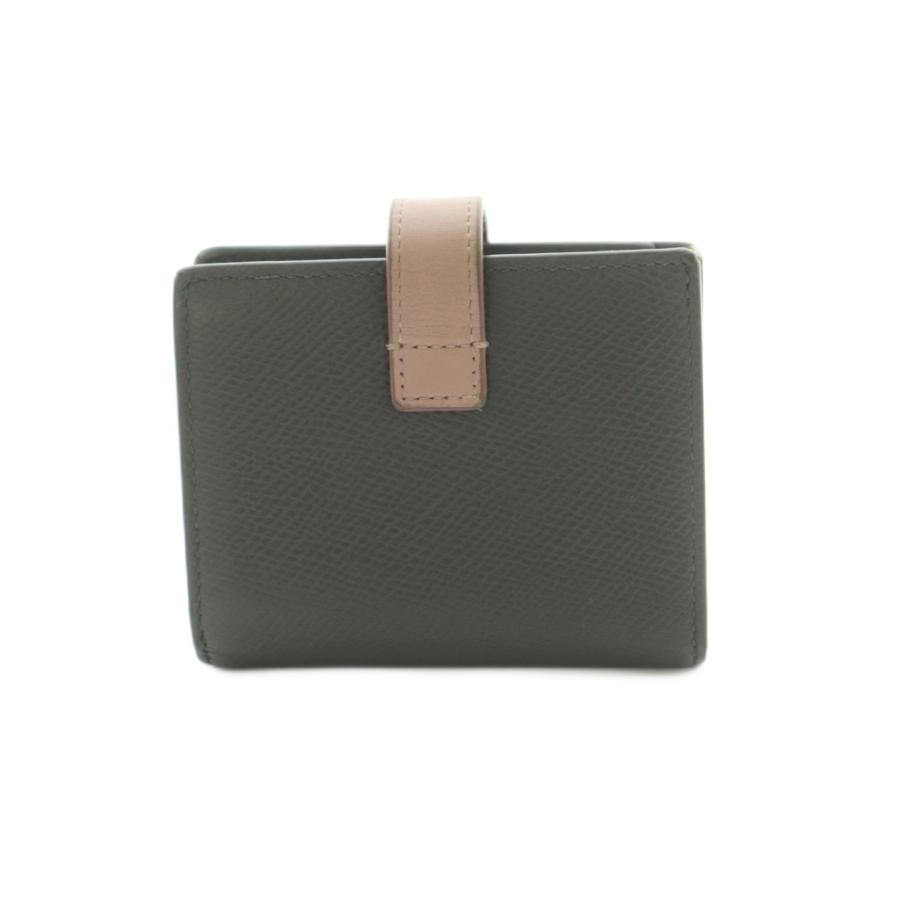【ぷりん】　　CÉLINE グレー 二つ折り財布 CELINE（セリーヌ） ミディアムストラップウォレット 二つ折り財布