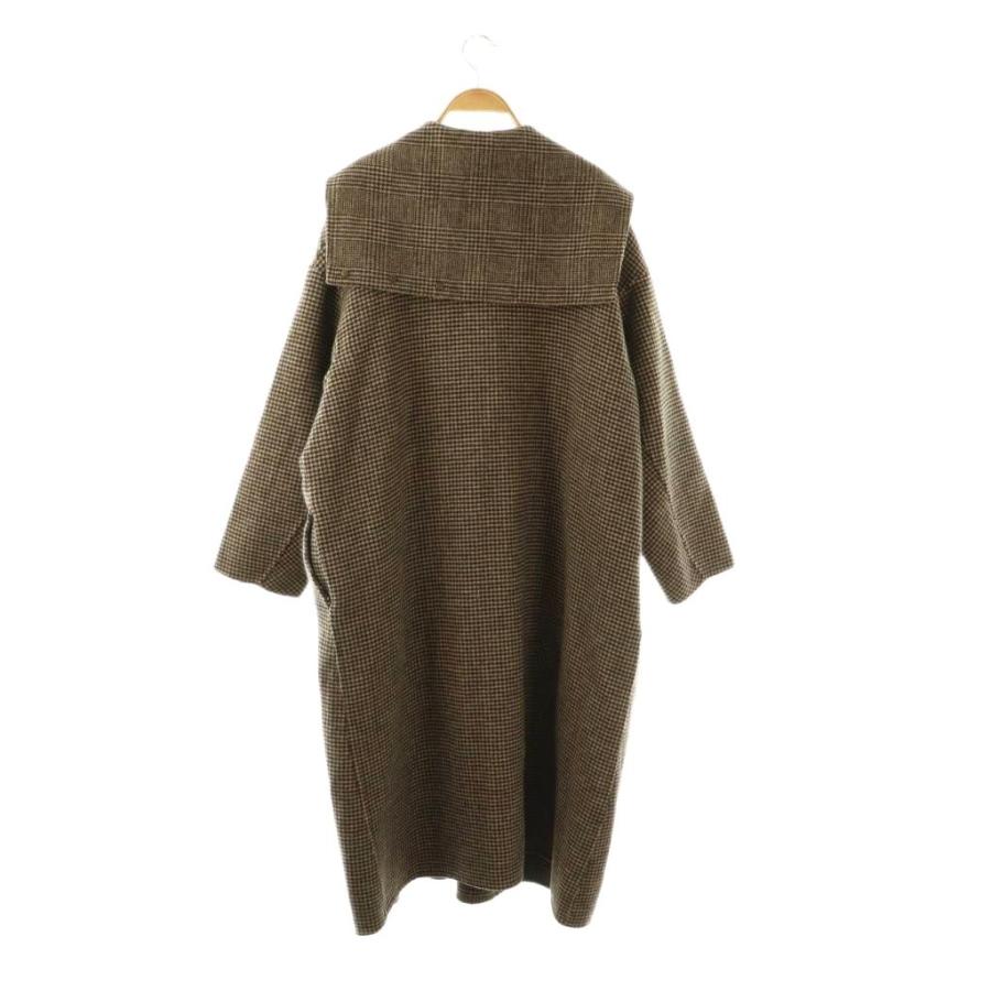 アナディス dun a dix ウール混千鳥格子ロングコート アウター 38 