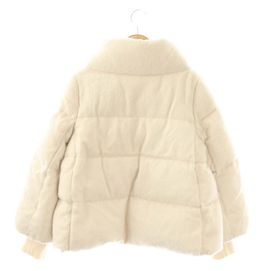 アナイ ANAYI アルパカシャギーダウンコート ショート丈 フード リブ袖 