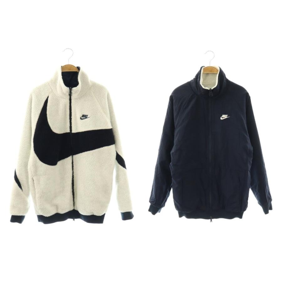 ナイキ リバーシブル ボアジャケット BQ6546-114 NIKE VM SWOOSH FULL ZIP JACKET ホワイト×ネイビー Lサイズ 【中古】 22603R38 NIKE（ナイキ） リバーシブル VM SWOOSH FULL ZIP JACKET ボア