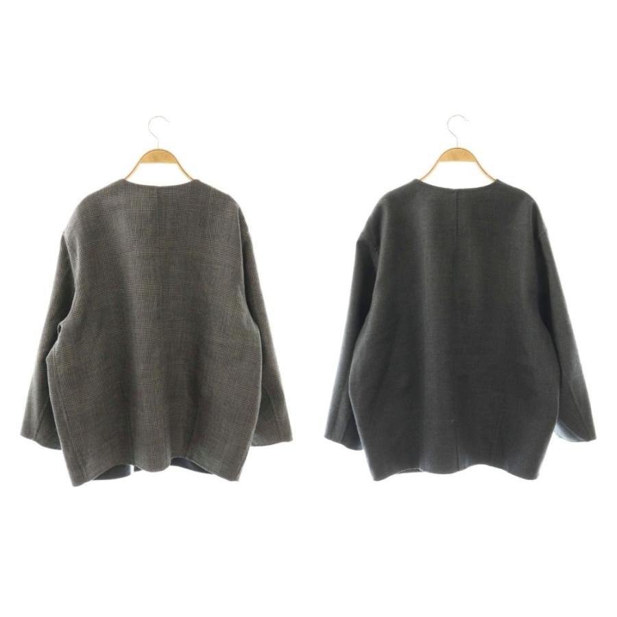 美品 24AW 23区 44 洗える ブークレニット ブルゾン アルパカ グレー 