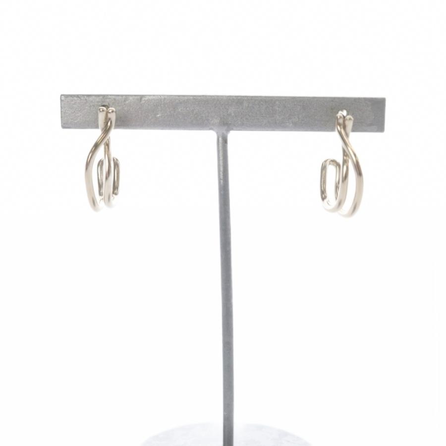 エテ ete bijoux 925 ドロー カーブピアス 両耳用 ピンクゴールド色 