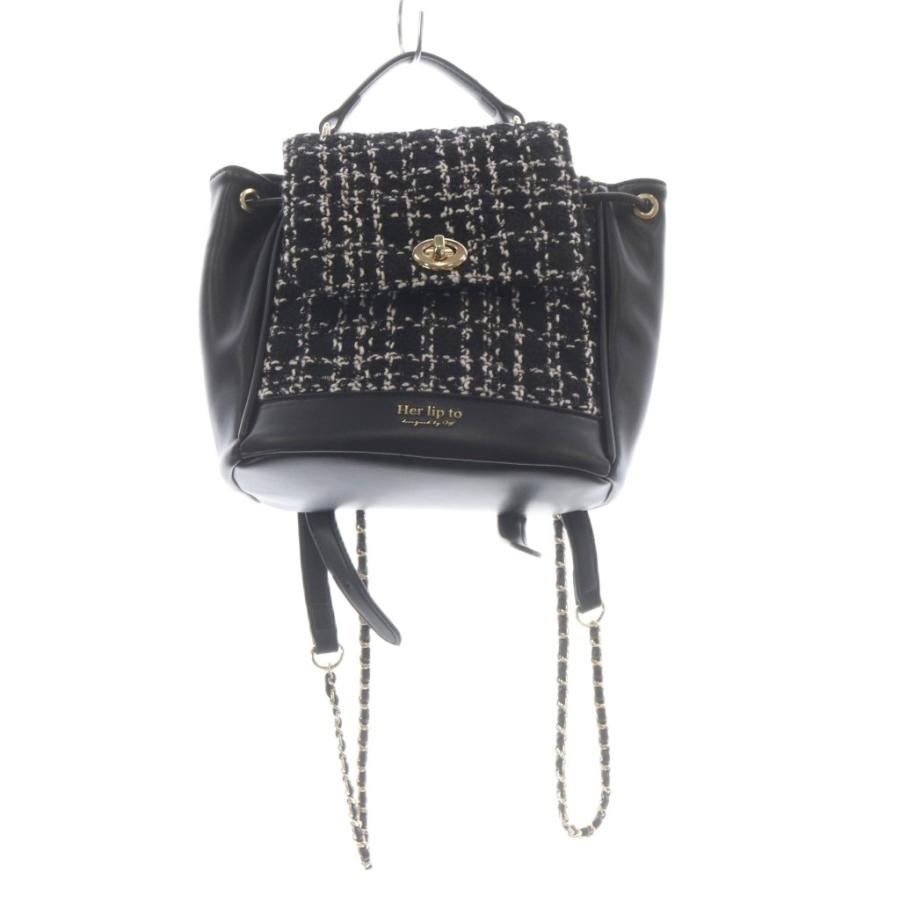 her lip to Tweed Mini Backpack Black 新品 Her lip to ハーリップトゥ Her lip to Herlip to Tweed Mini Backpack