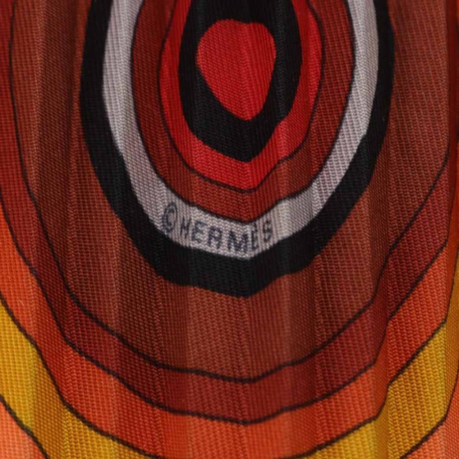HERMES（エルメス） スカーフ カレ90 プリーツ 24Fbg シルク オレンジ