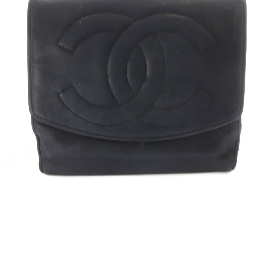 CHANEL（シャネル） ココマーク ラムスキン ダブルホック財布 二つ折り