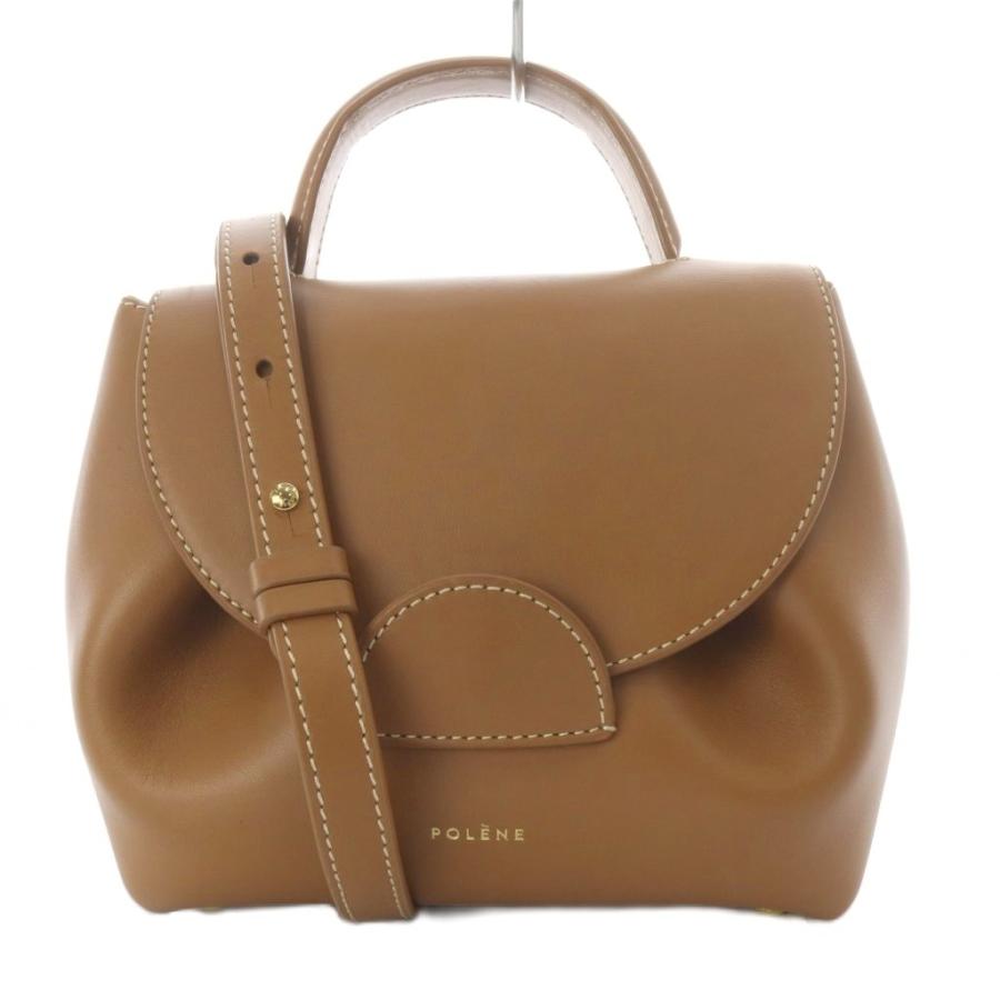 Polene ポレーヌ Numero Un Nano レザー 2WAY ハンド ショルダーバッグ ブラウン Polene ポレーヌ Numero Un Nano レザー 2WAY ハンド ショルダーバッグ