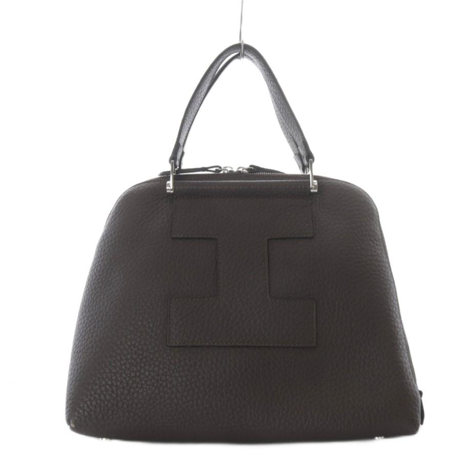 イアクッチ IACUCCI ギブリ M ハンドバッグ レザー ポーチ付き ダーク 