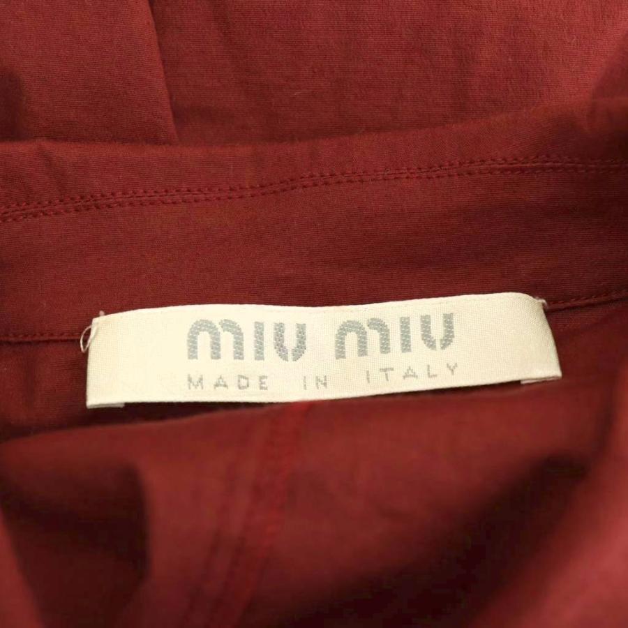 ミュウミュウ シャツ ブラウス 長袖 レギュラーカラー ワンカラー 38 赤 miu miu（ミュウミュウ） シャツ ブラウス 長袖 レギュラーカラー ワン