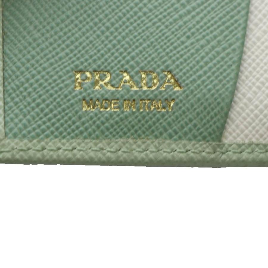 プラダ SAFFIANO TRIANGOLO ミントグリーン 1ML050 PRADA（プラダ） PRADA SAFFIANO TRIANGOLO ウォレット 財布 二つ折り