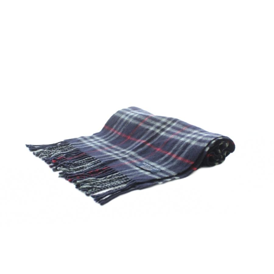 BURBERRY LONDON バーバリーロンドン マフラー カシミア100％ ネイビー×レッド バーバリー ロンドン BURBERRY LONDON マフラー カシミヤ ネイビー 赤