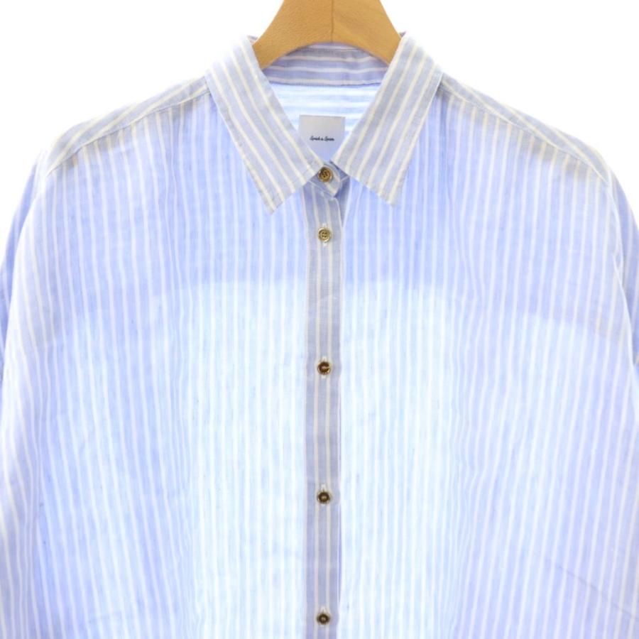 【新品タグ付】25SS スピック＆スパン 80リネンカシュクールビッグシャツ 紺 スピック&スパン Spick&Span 25SS 80リネンカシュクール ビッグシャツ