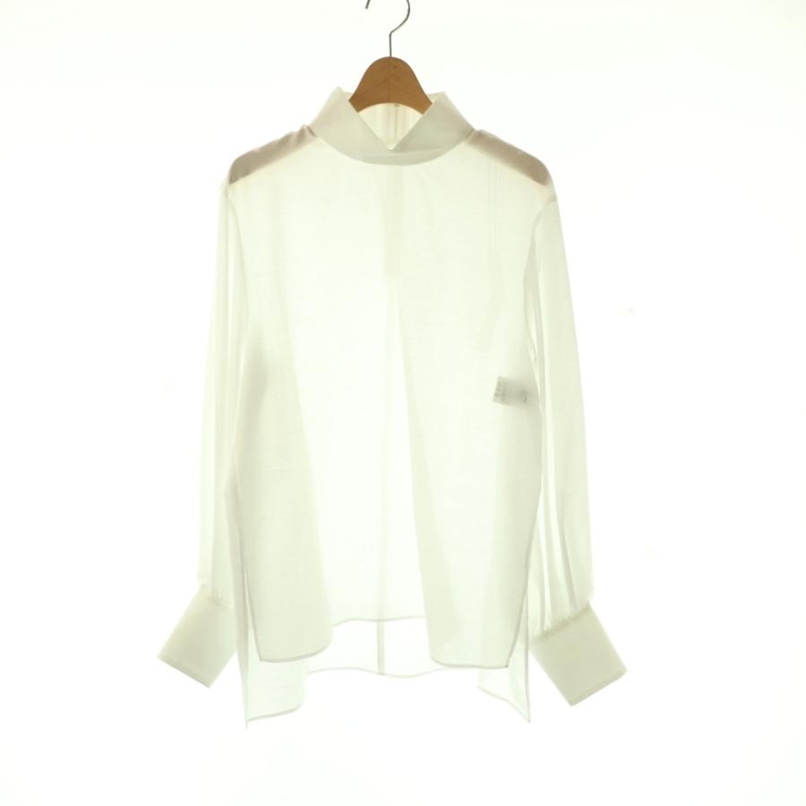 アドーア ADORE 24SS スパンボイルブラウス 長袖 プルオーバー 38 白