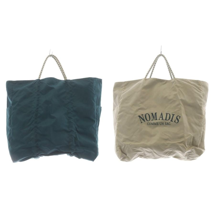 ノマディス NOMADIS トートバッグ ハンドバッグ リバーシブル 緑 